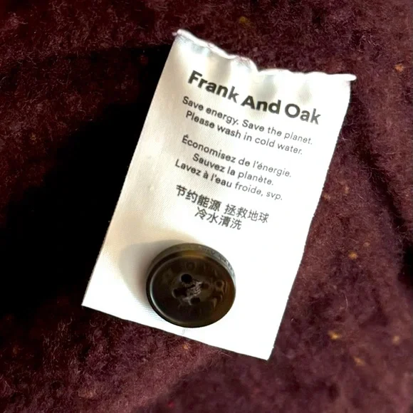 Frank and Oak lambswool burgundy red sweater size: XL - Picture 7 of 8